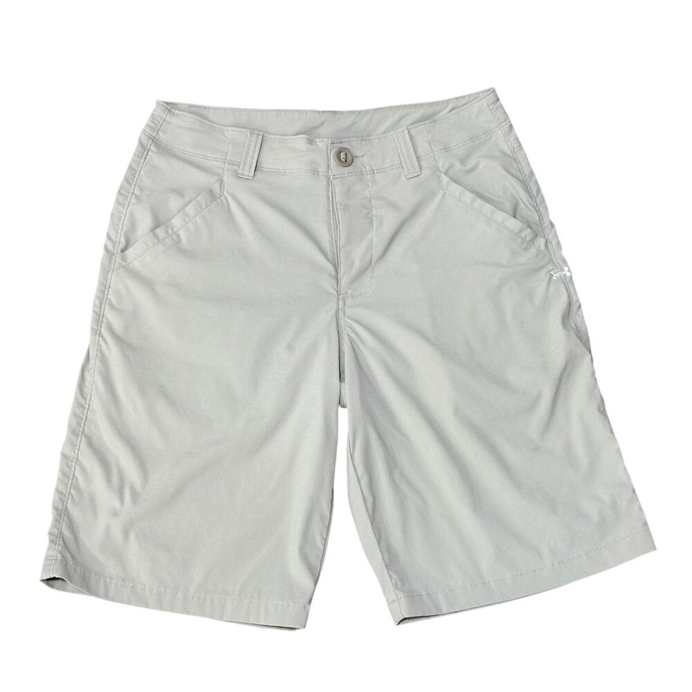UNDER ARMOUR HEATGEAR MENS GOLF SPORT SHORTS LOOSE FIT SIZE 28 KHAKI COLOR